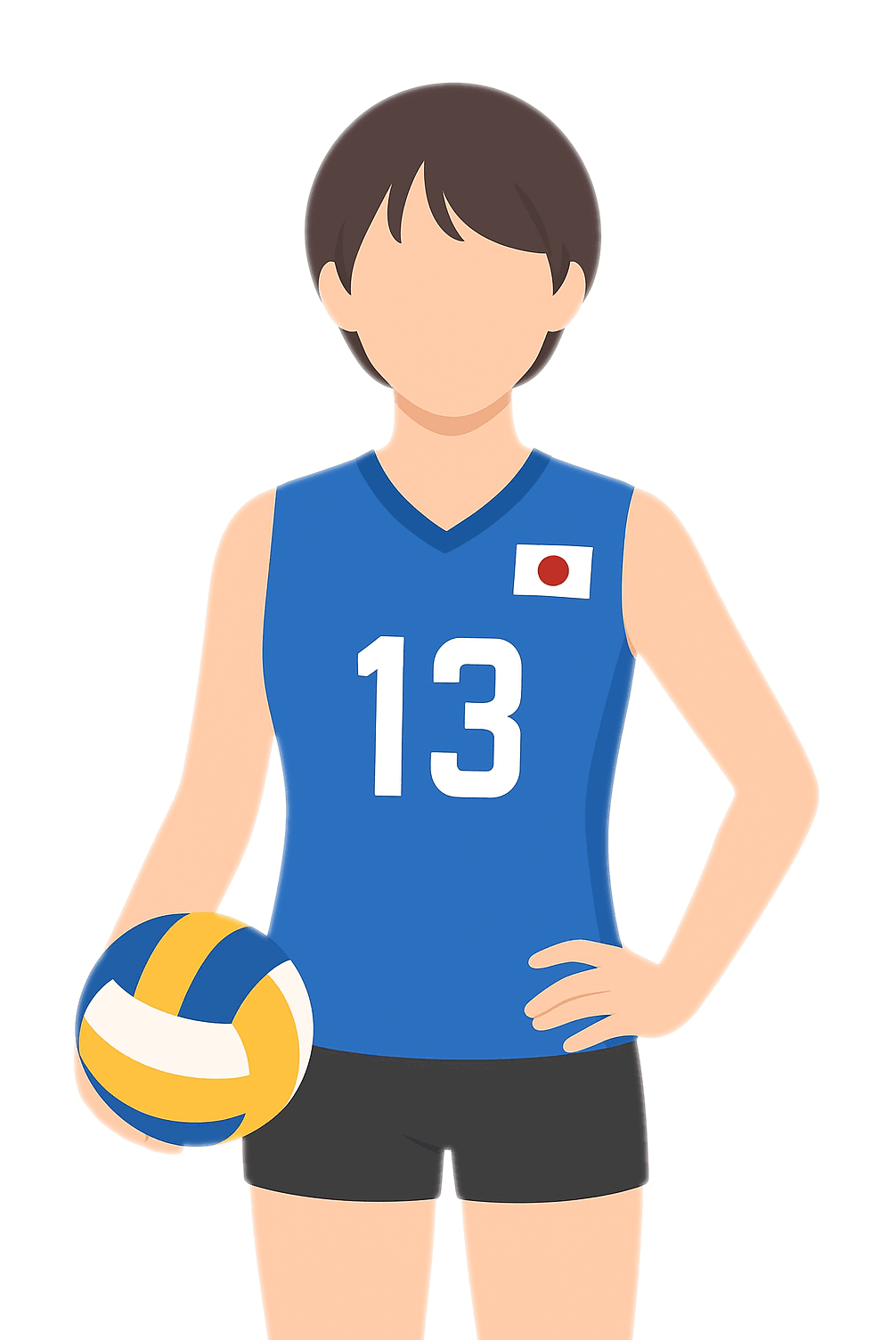 女子バレーボール選手の無料イラスト 2