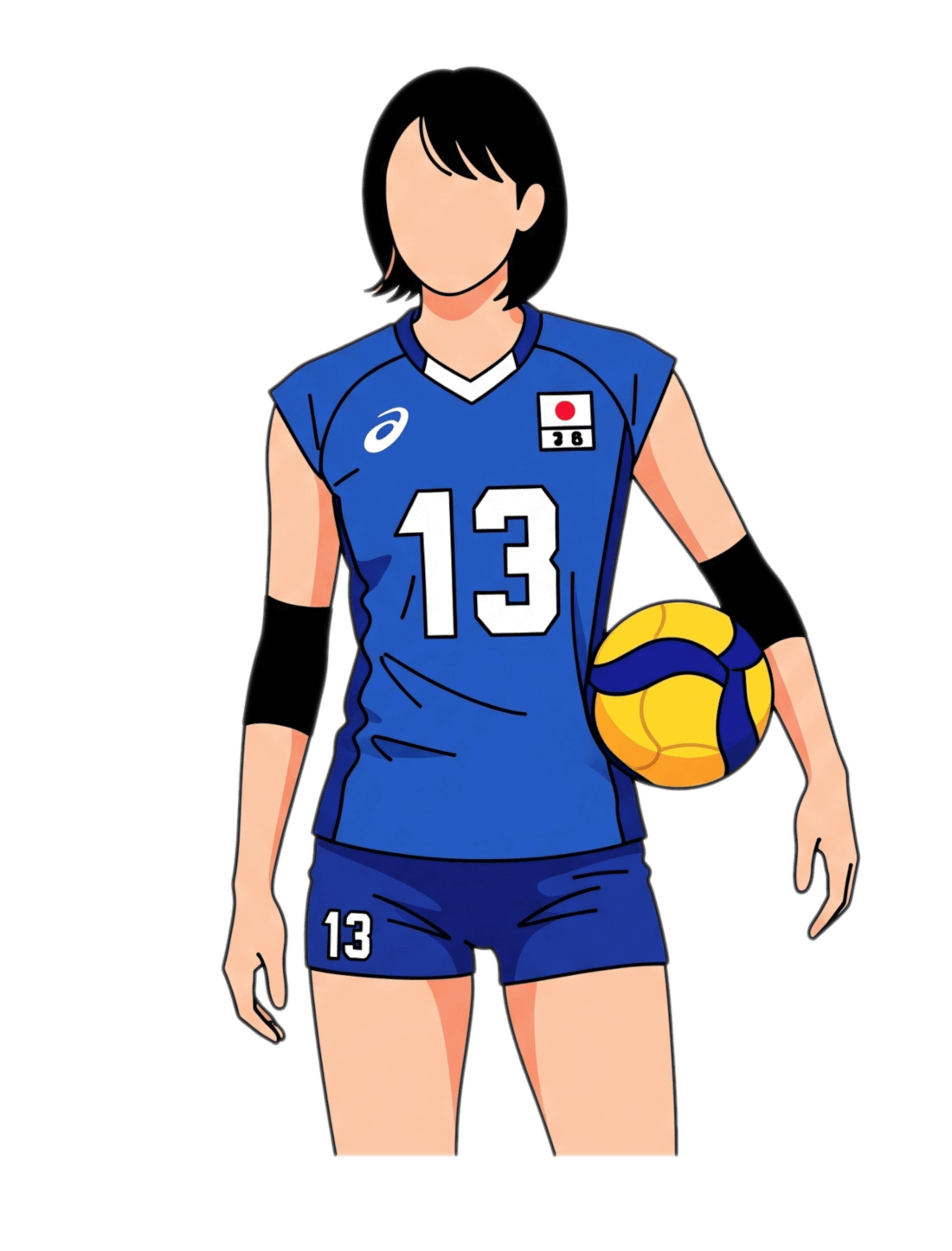 女子バレーボール選手の無料イラスト 3