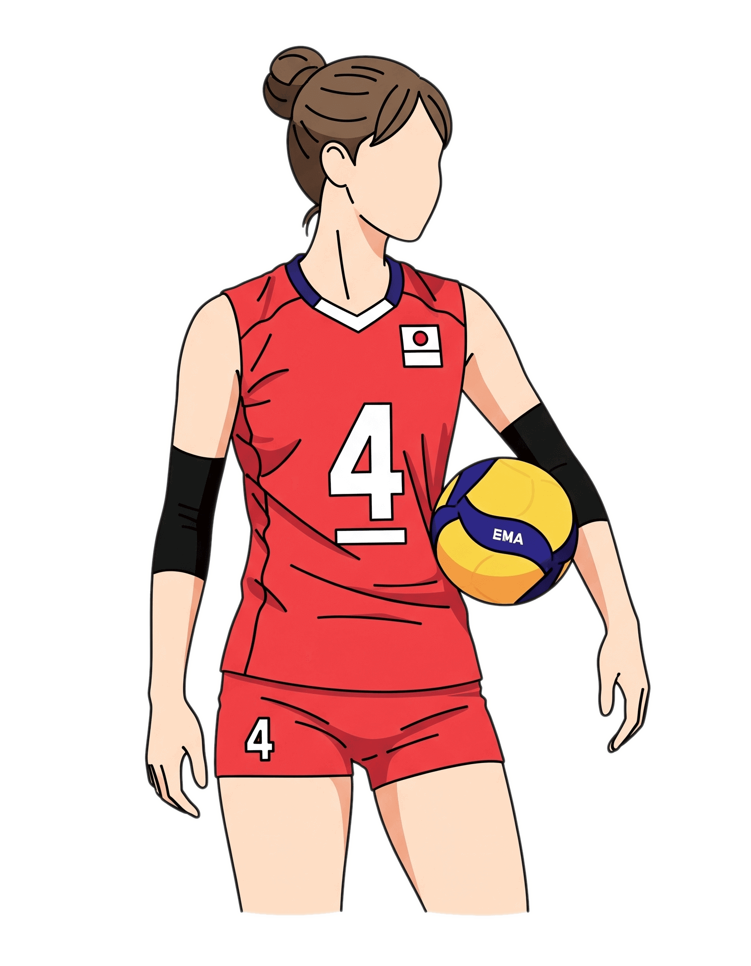 女子バレーボール選手の無料イラスト