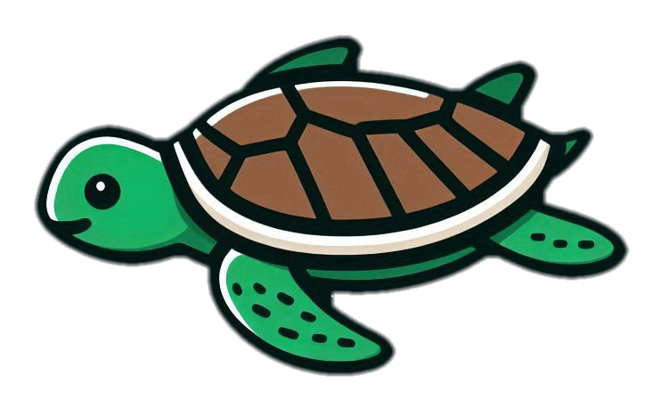 亀が泳ぐアイコンイラスト イラスト