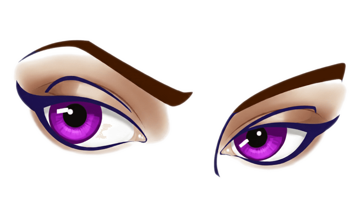 かわいい紫色の目のイラスト無料