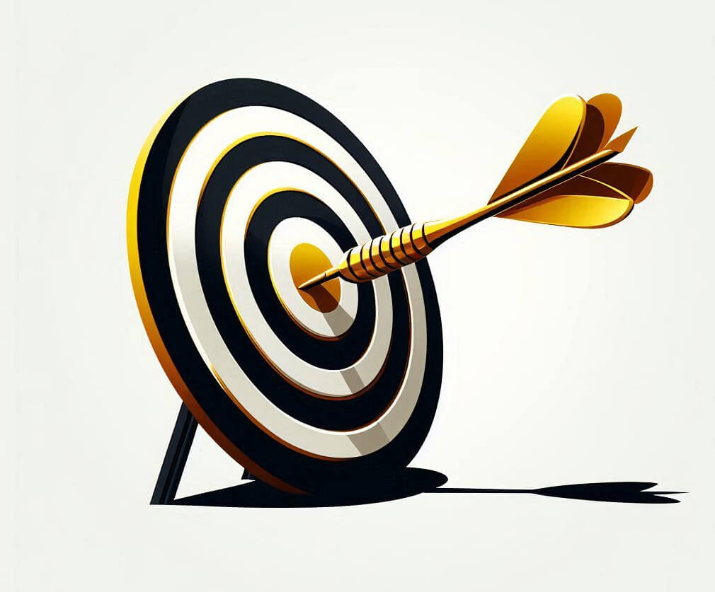 金色のダーツ矢のイラスト イラスト