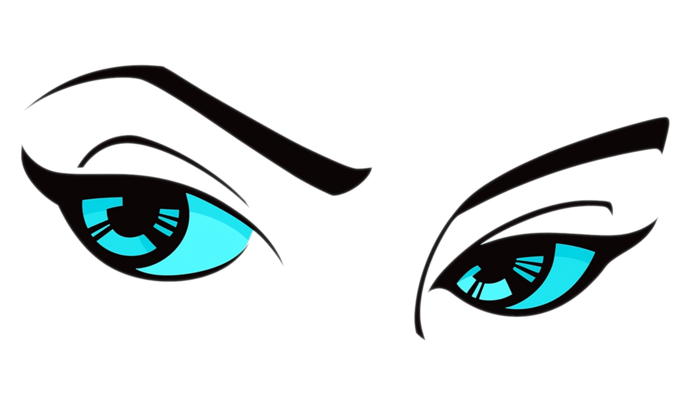 きれいなシアンの目のイラスト無料