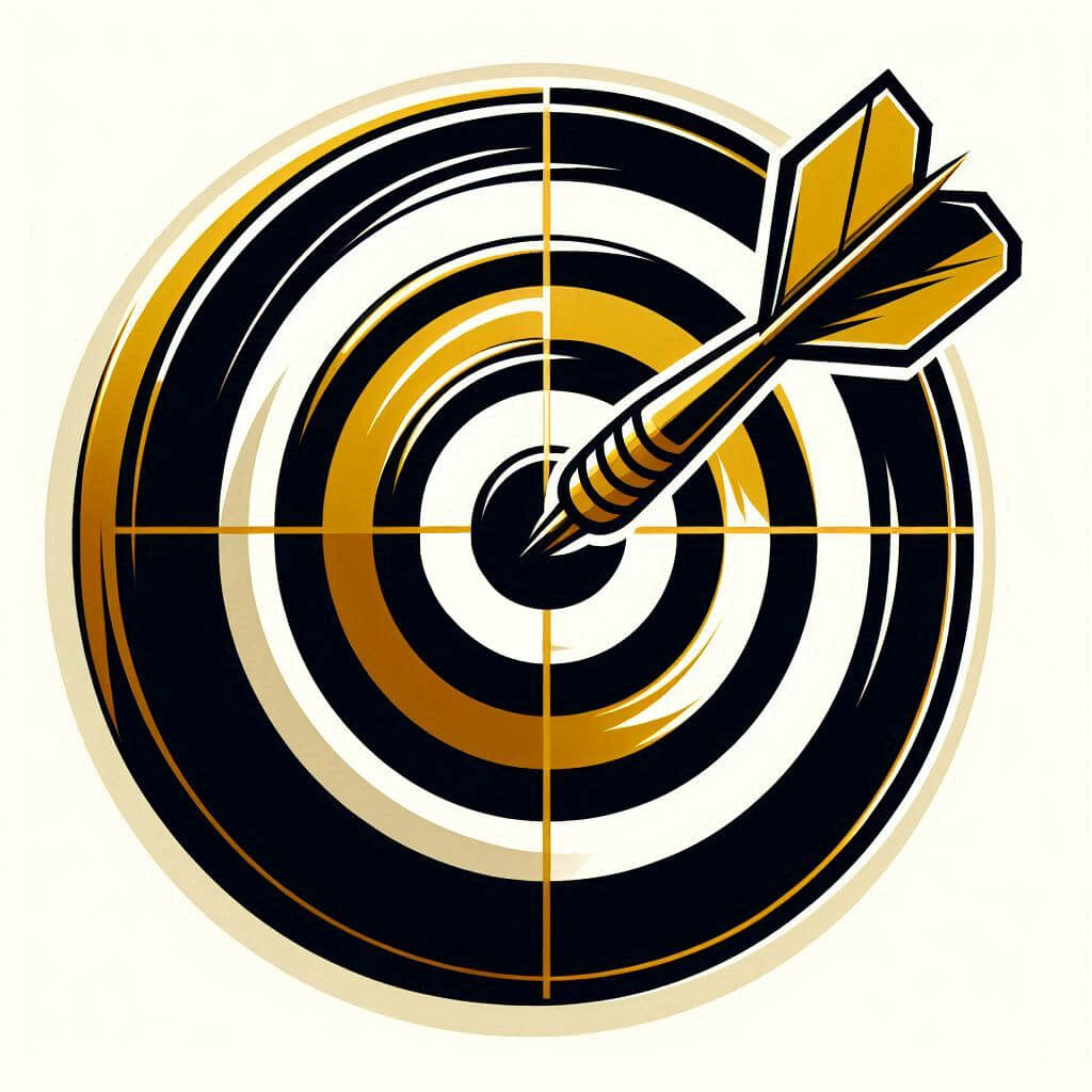 黄金のダーツ矢のイラスト無料 イラスト