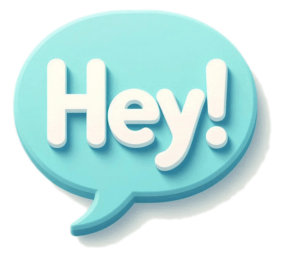 “Hey!” – 吹き出しイラストシンプル