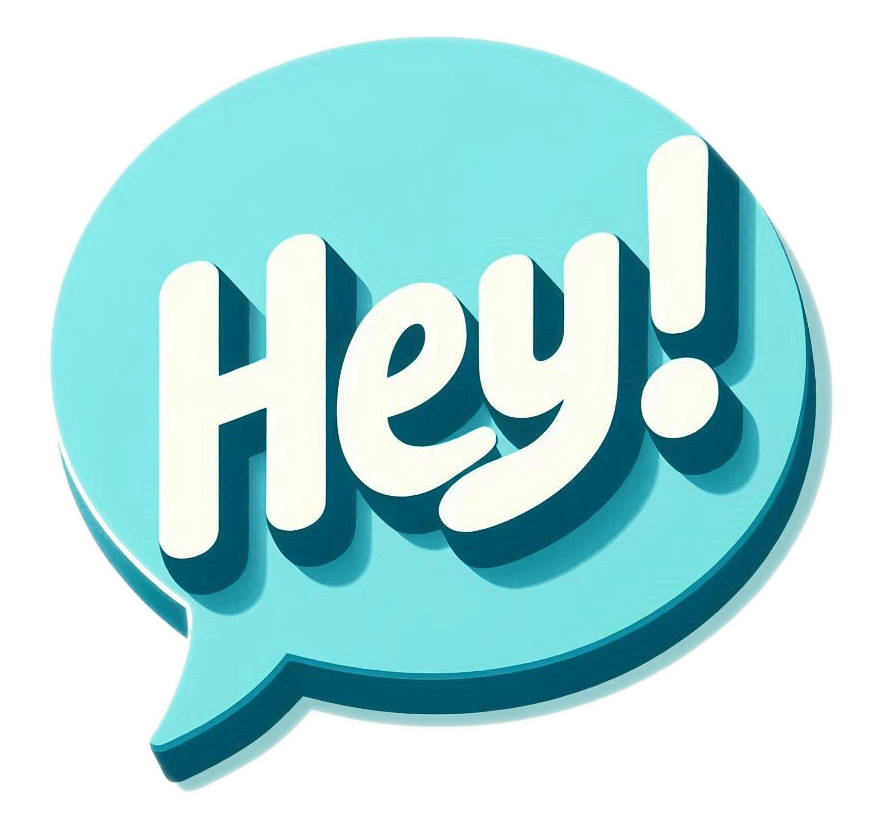 “Hey!” – 吹き出しのイラスト