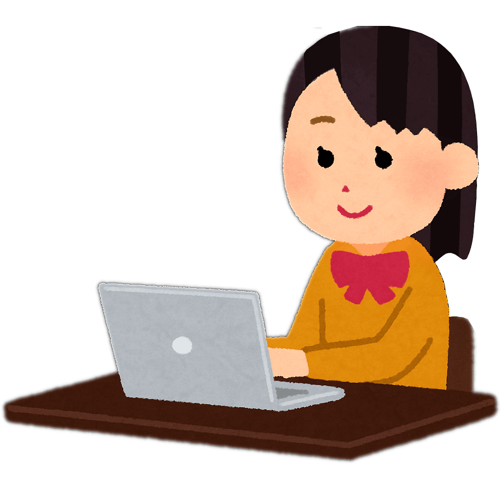 オフィスガールとコンピューターのイラスト イラスト