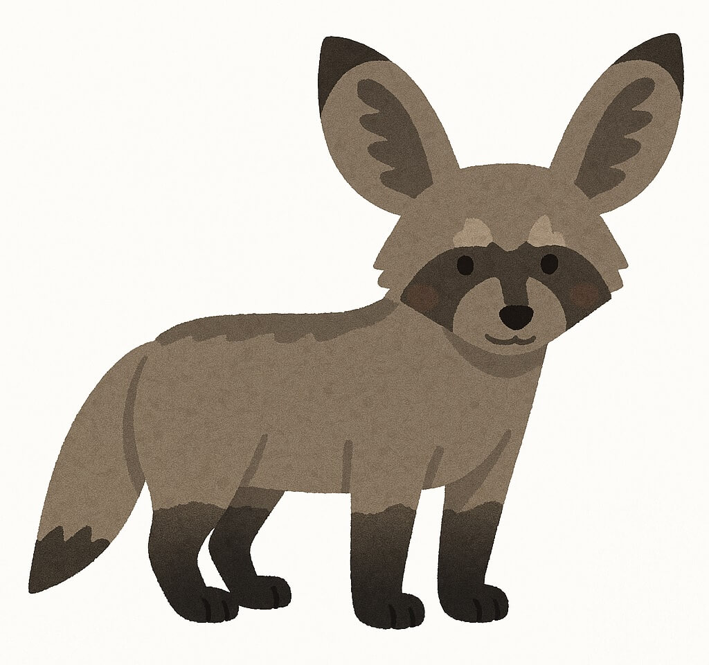 オオミミギツネのイラスト無料