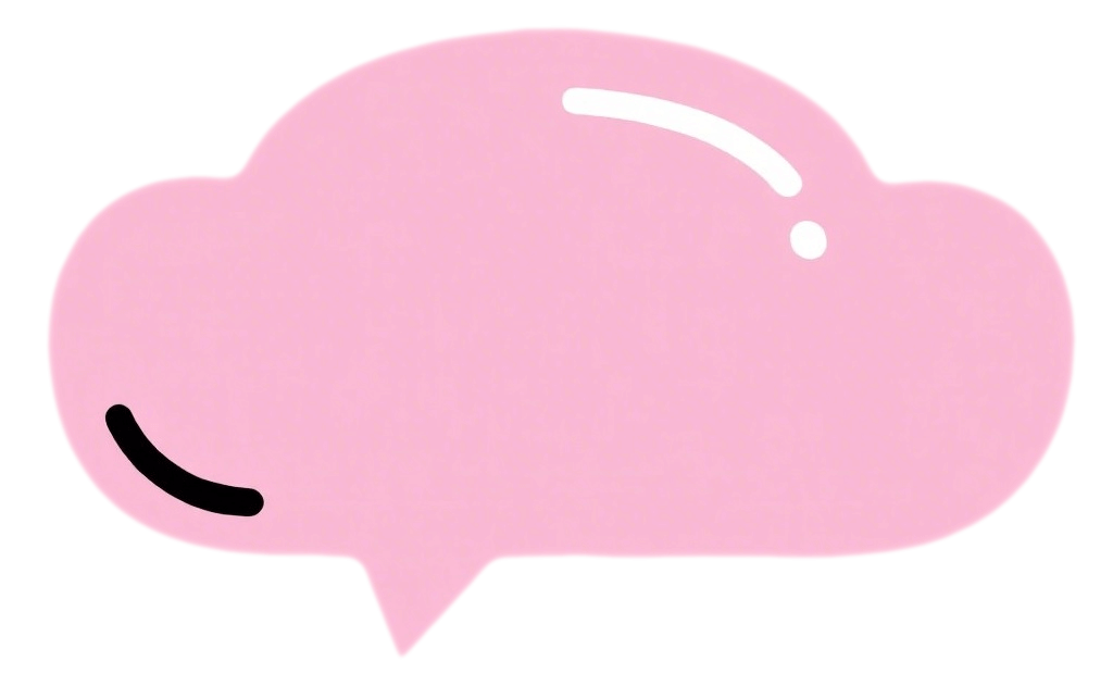 ピンクの吹き出しイラスト無料