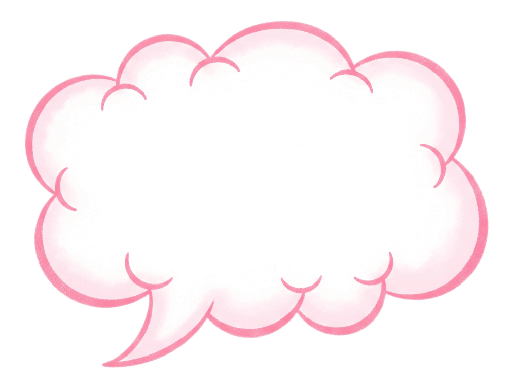 ピンクの吹き出しのイラスト画像
