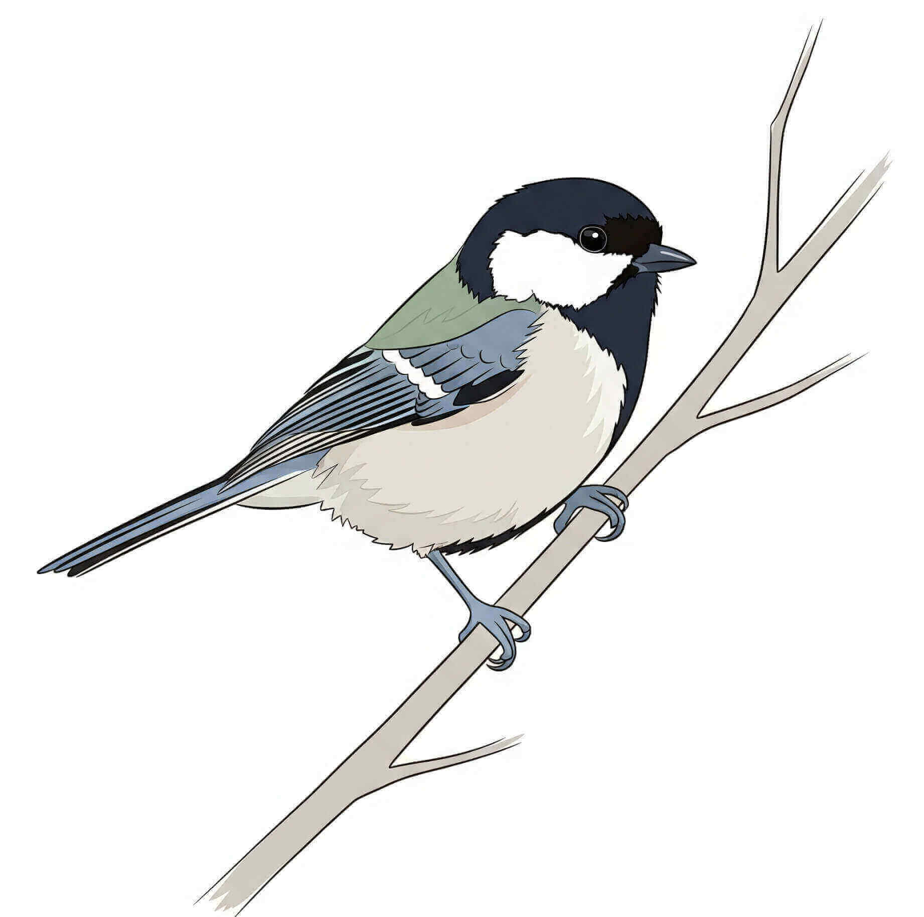 シジュウカラ – 鳥のイラスト