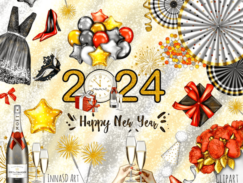 新年あけましておめでとうございます 2024 クリップ アート イラスト イラスト