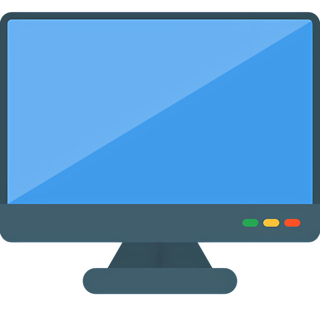 シンプルなコンピューターモニターのイラストフラット イラスト