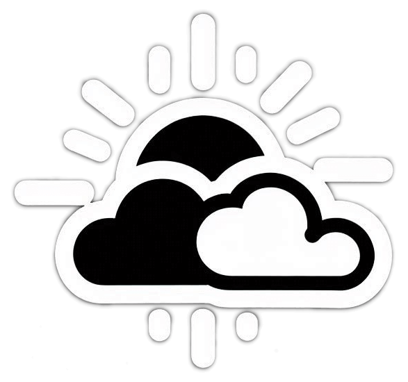 太陽と雲 - 天気のイラスト白黒 イラスト