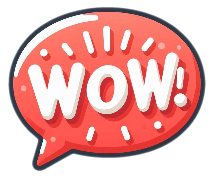 “WOW!” – 吹き出しイラスト画像