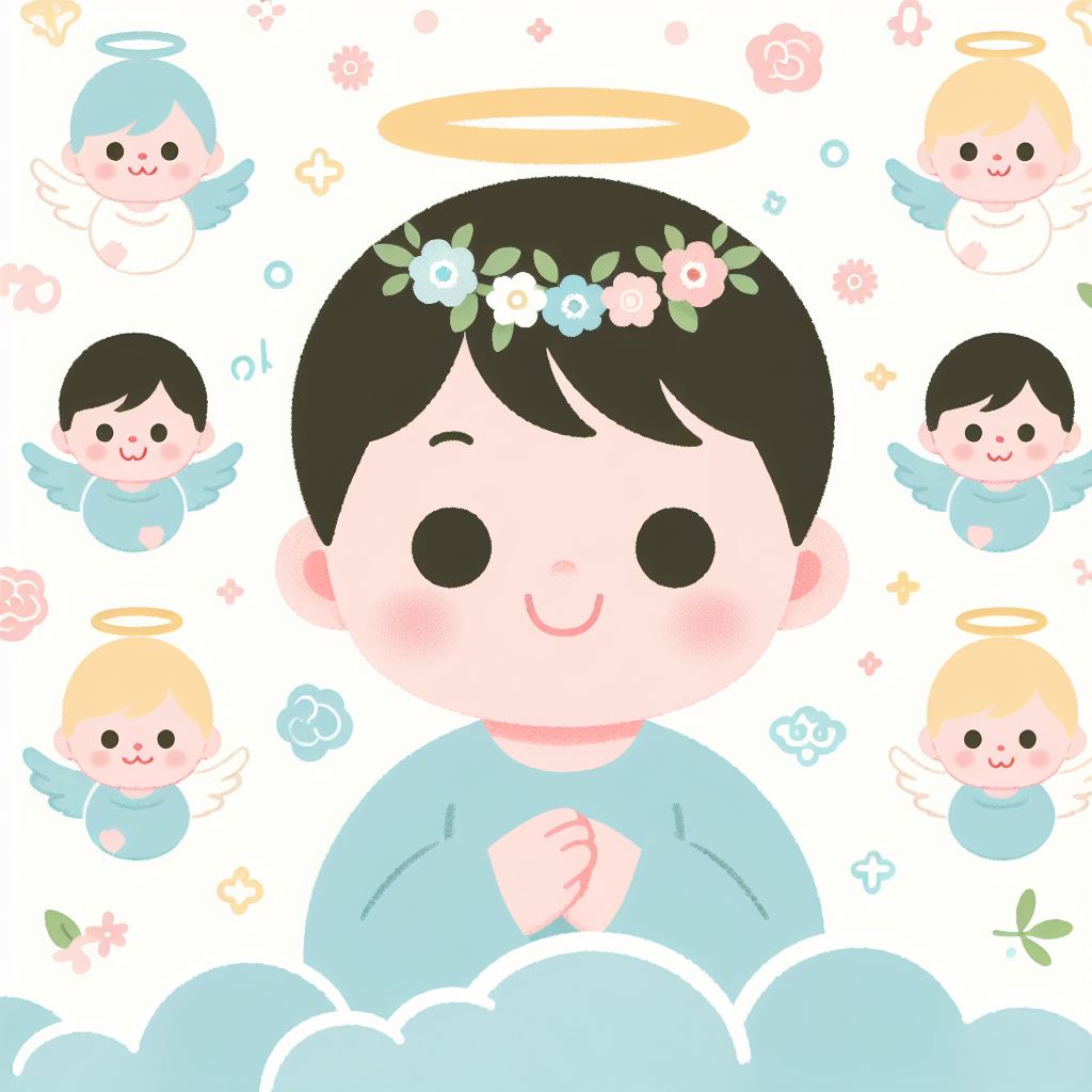 赤ちゃんの天使のイラストのセット イラスト