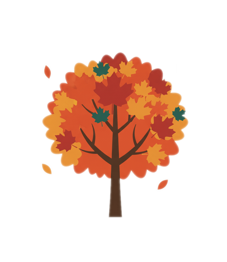 秋のカエデの木のイラストダウンロード
