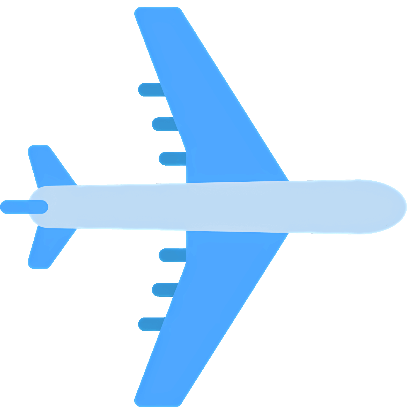 青い飛行機のイラスト シンプル