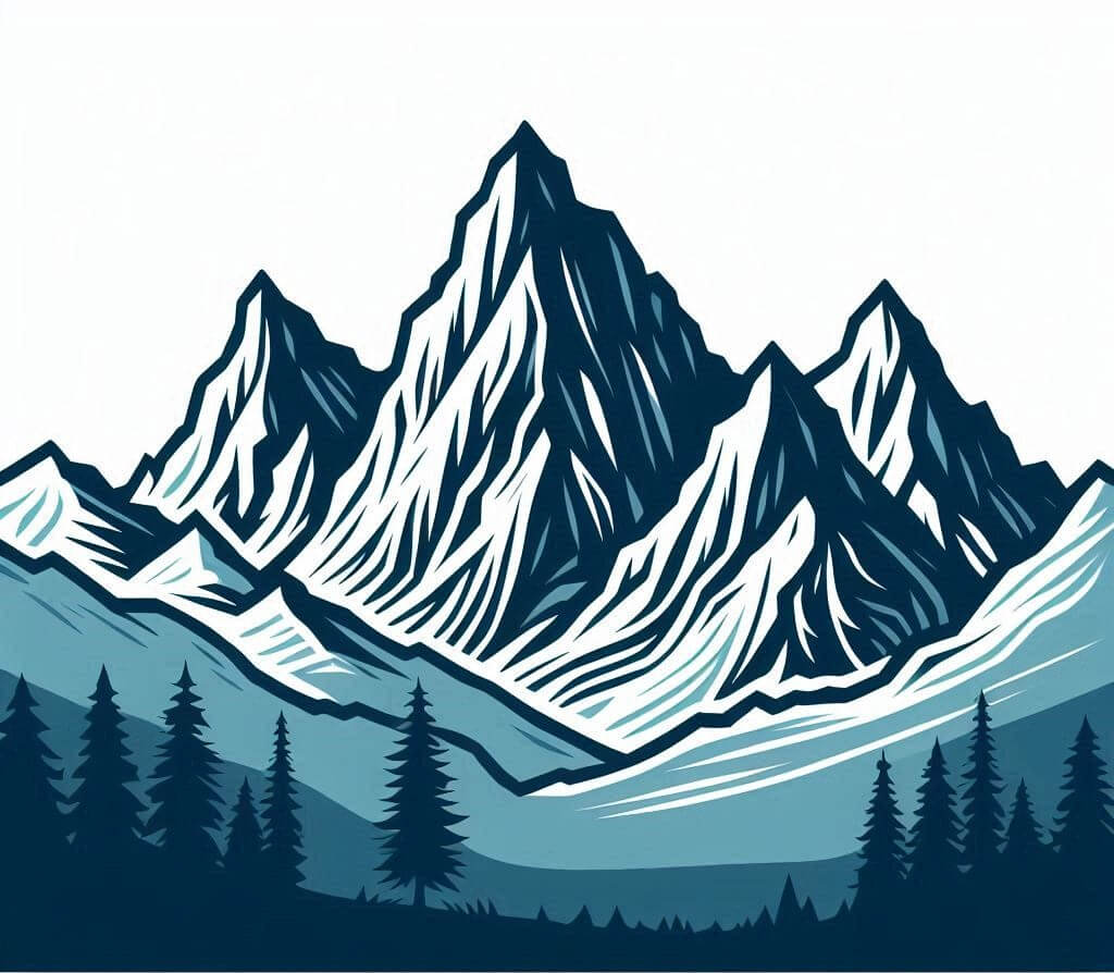 ギザギザの山脈のイラスト画像 2