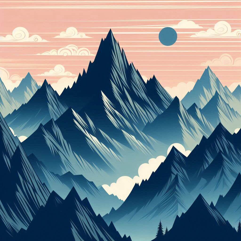 ギザギザの山脈のイラスト背景