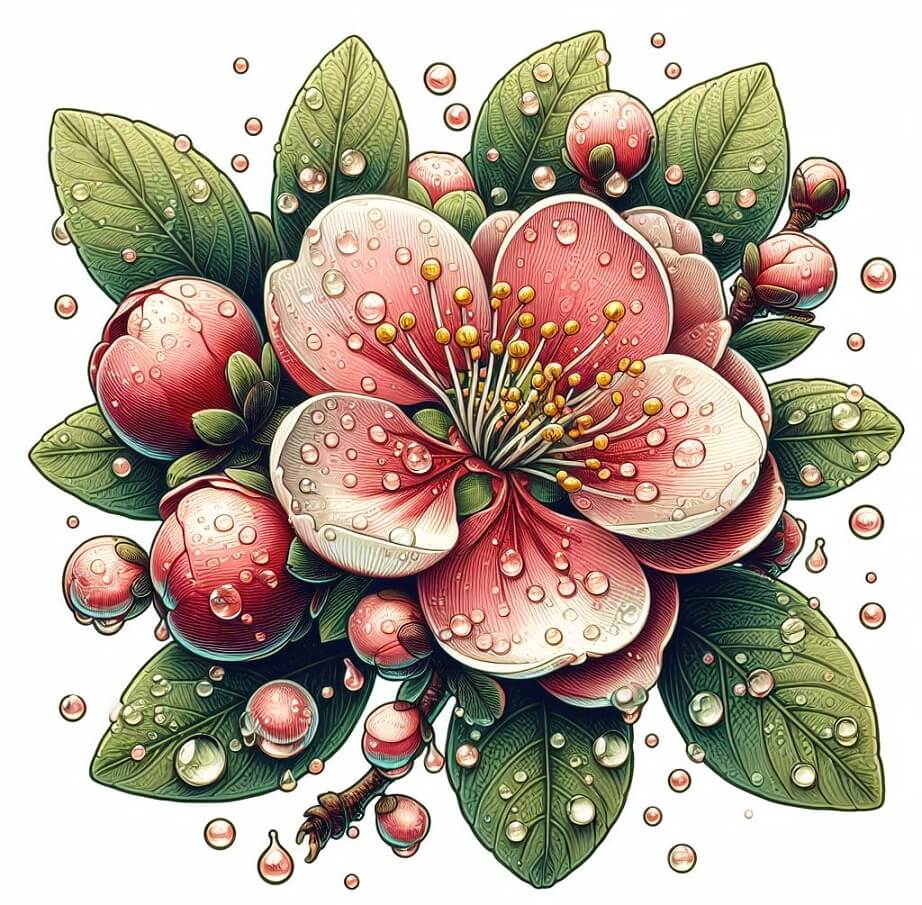 花の花の雨滴のイラスト イラスト