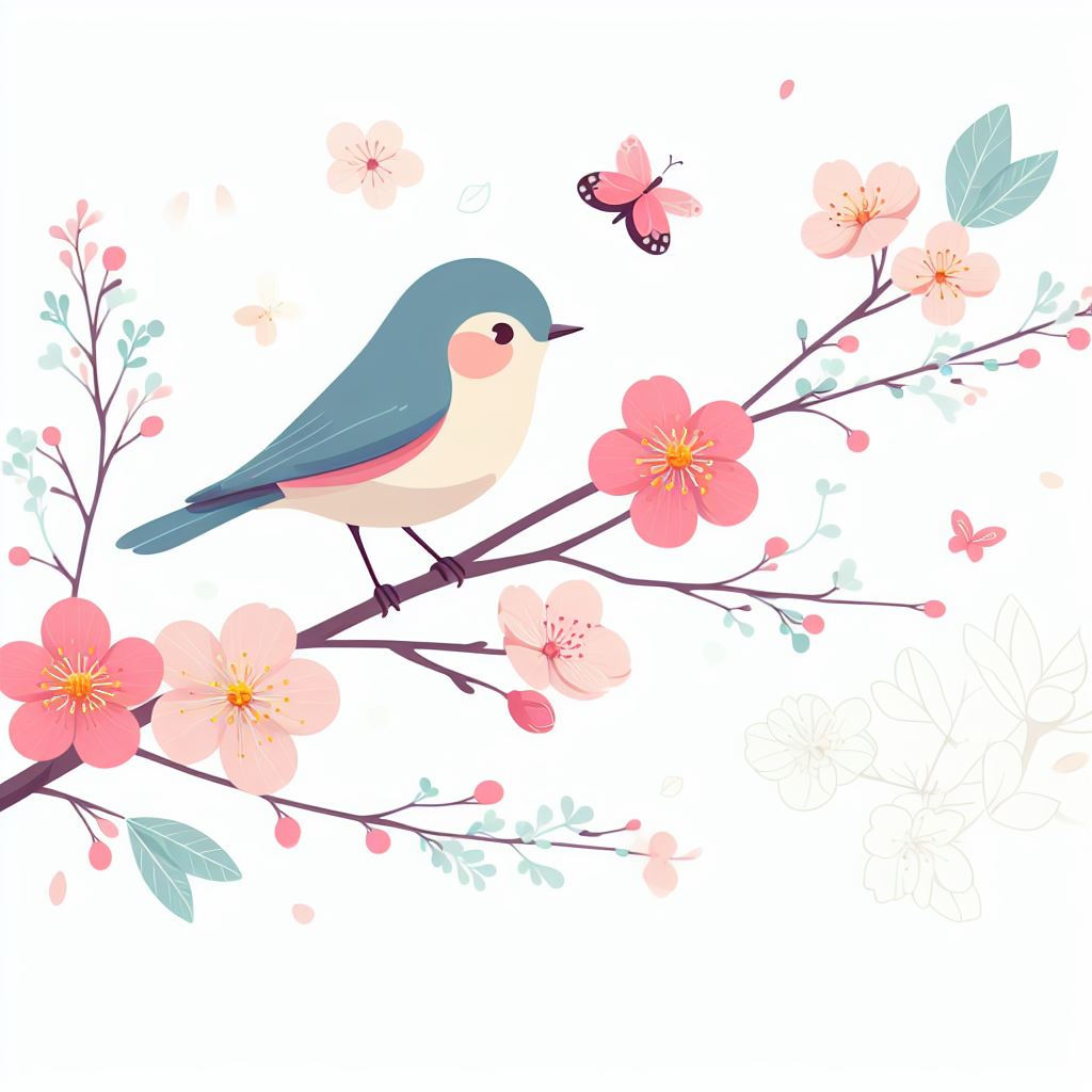 春の鳥のイラスト2