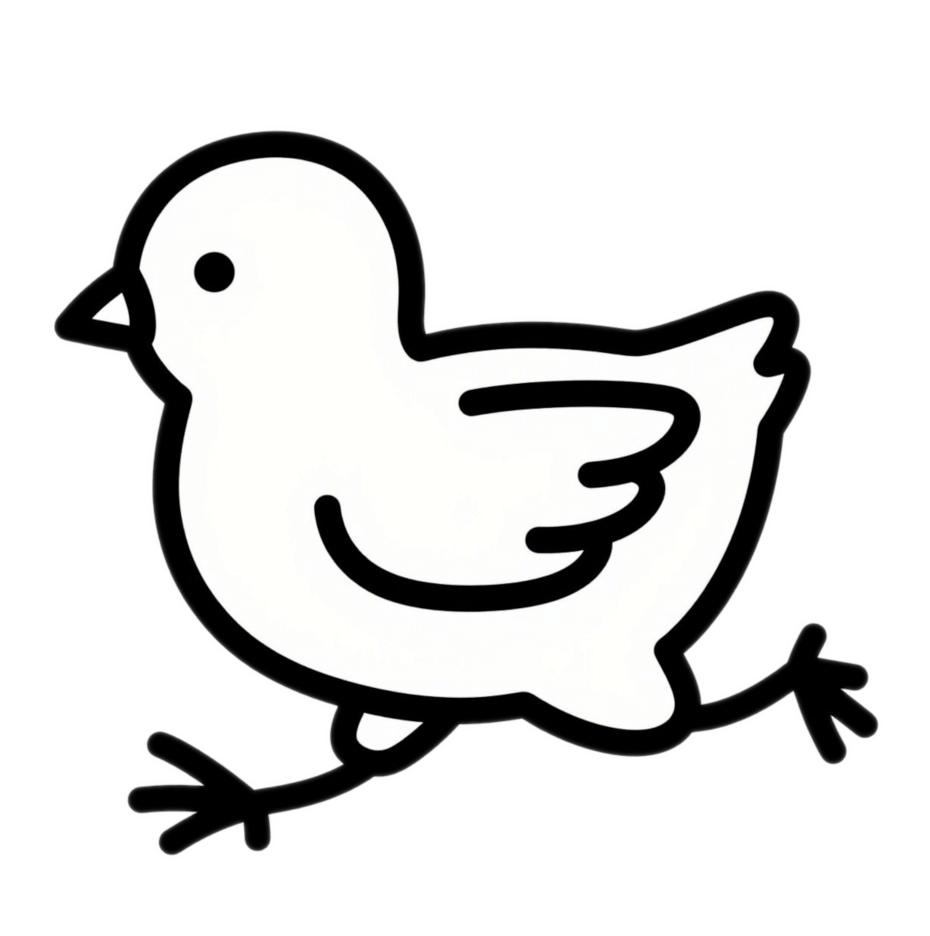 走るひよこのイラストシンプル