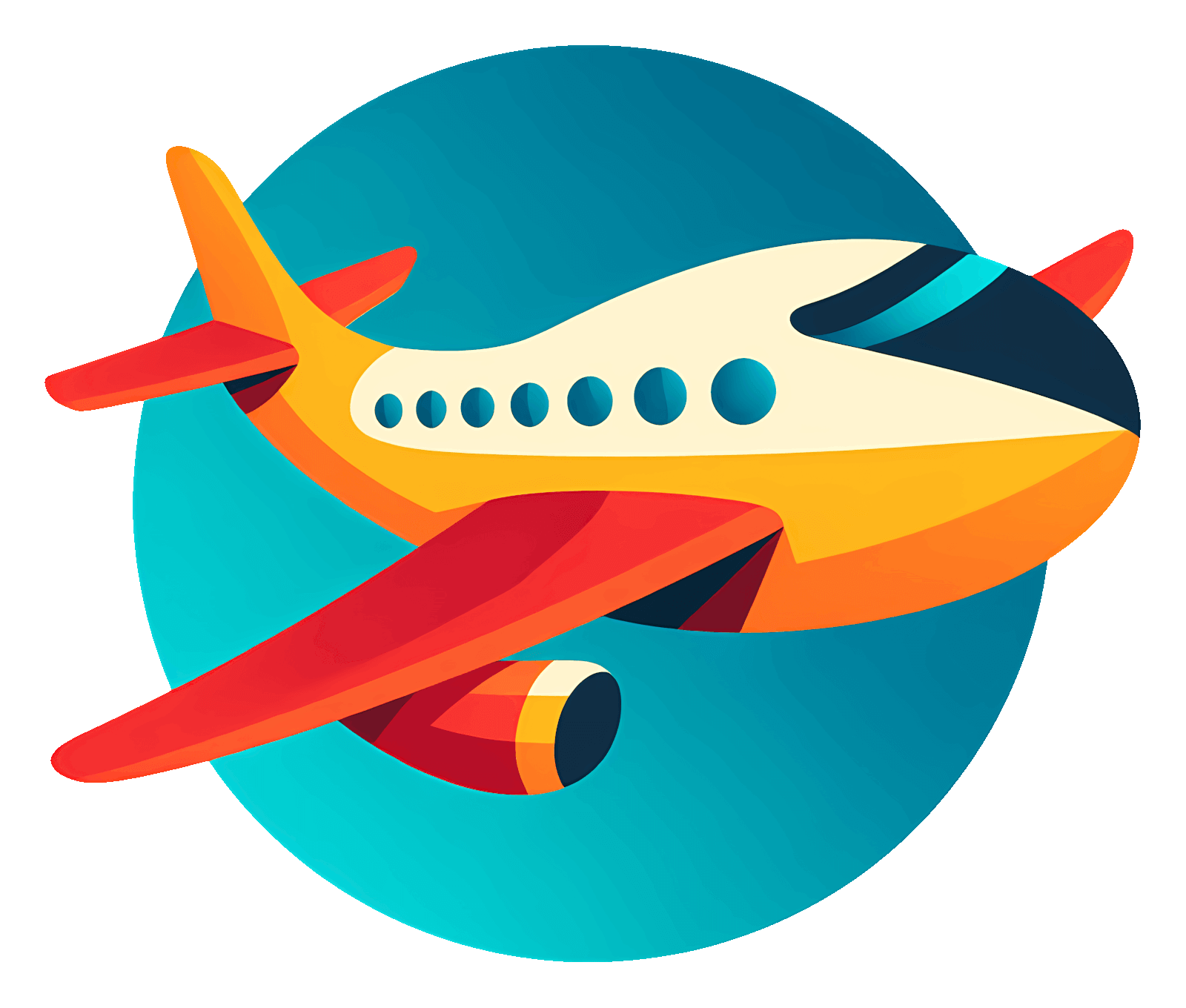 飛行中の飛行機のイラストPNG画像