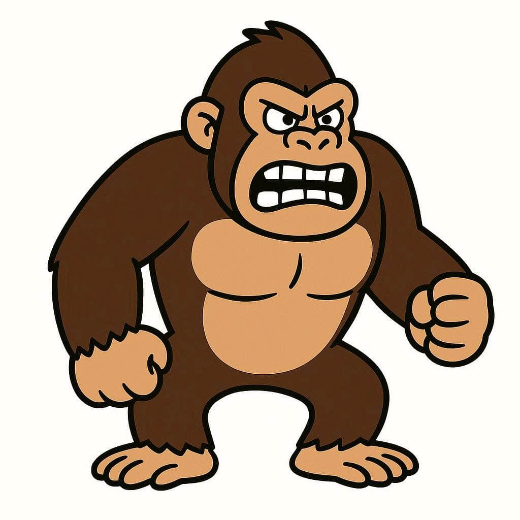 子供向けの怒ったゴリラのイラスト イラスト