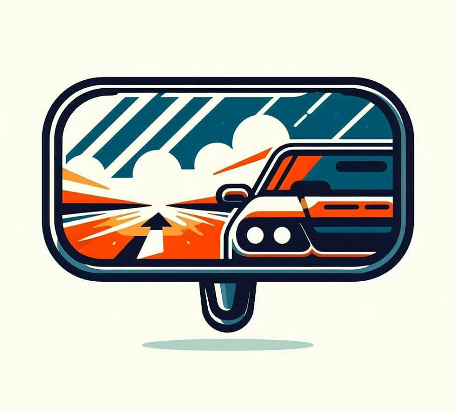 車のバックミラーのイラスト無料 イラスト