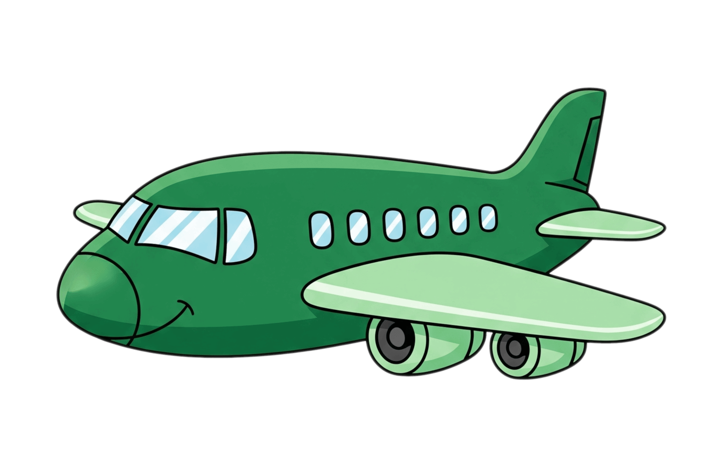 緑の飛行機イラスト 無料