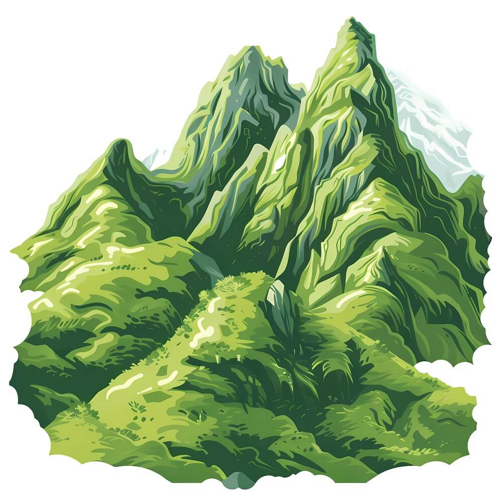 緑の山々のイラスト背景
