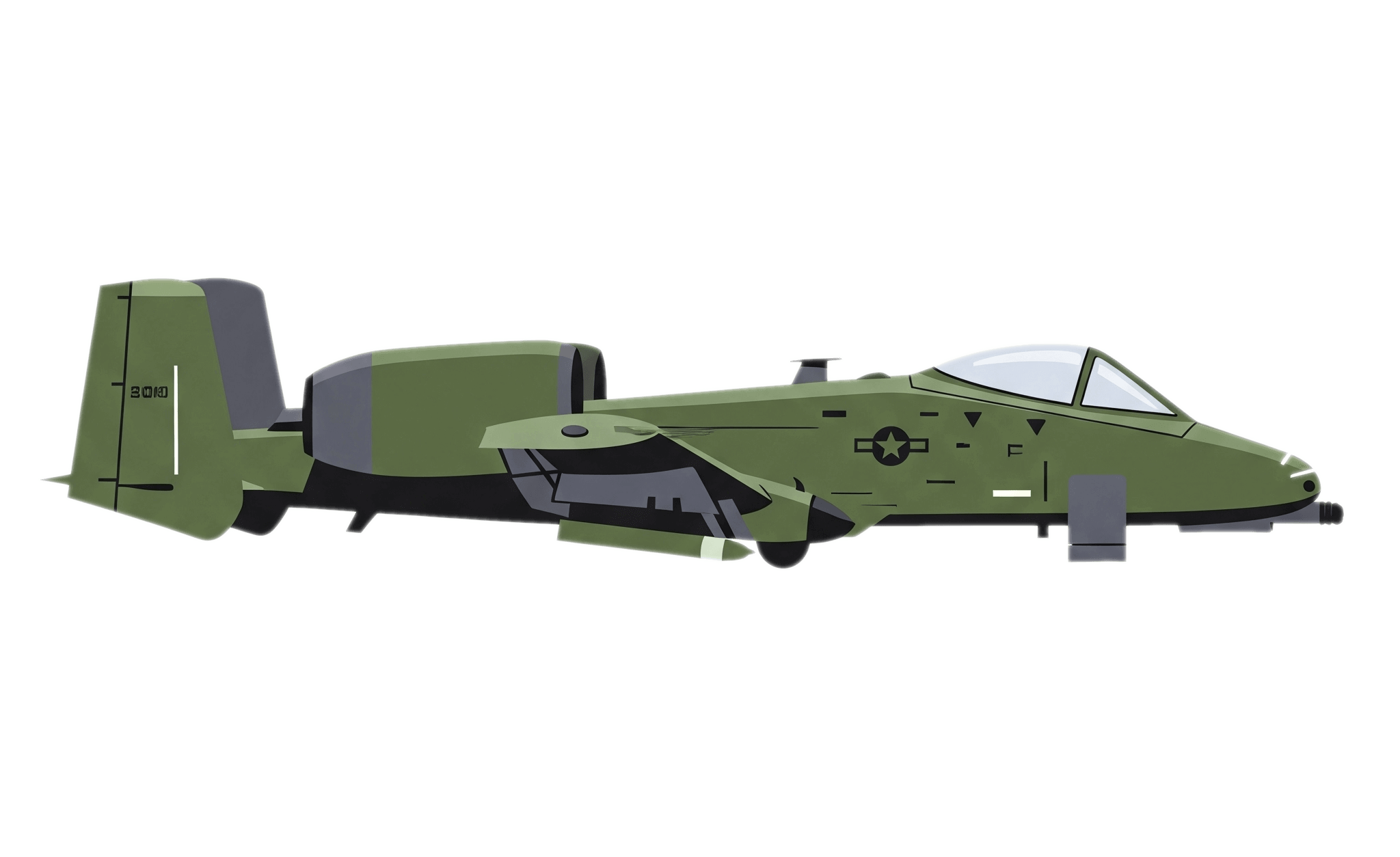 緑色の軍用機のイラスト イラスト