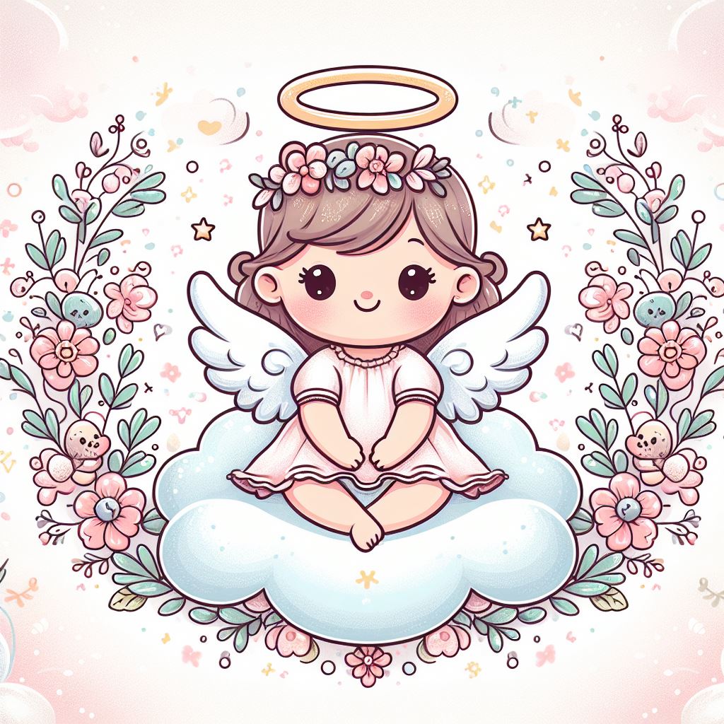 女の赤ちゃん天使のイラスト イラスト