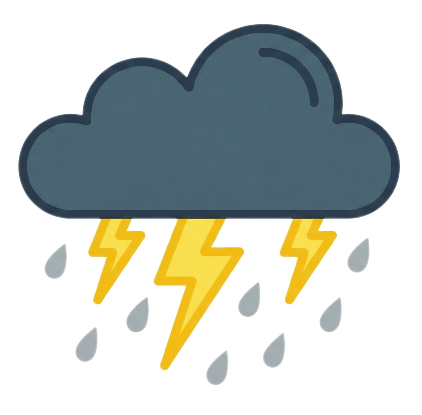 雷雨と雷の天気イラストシンプル イラスト