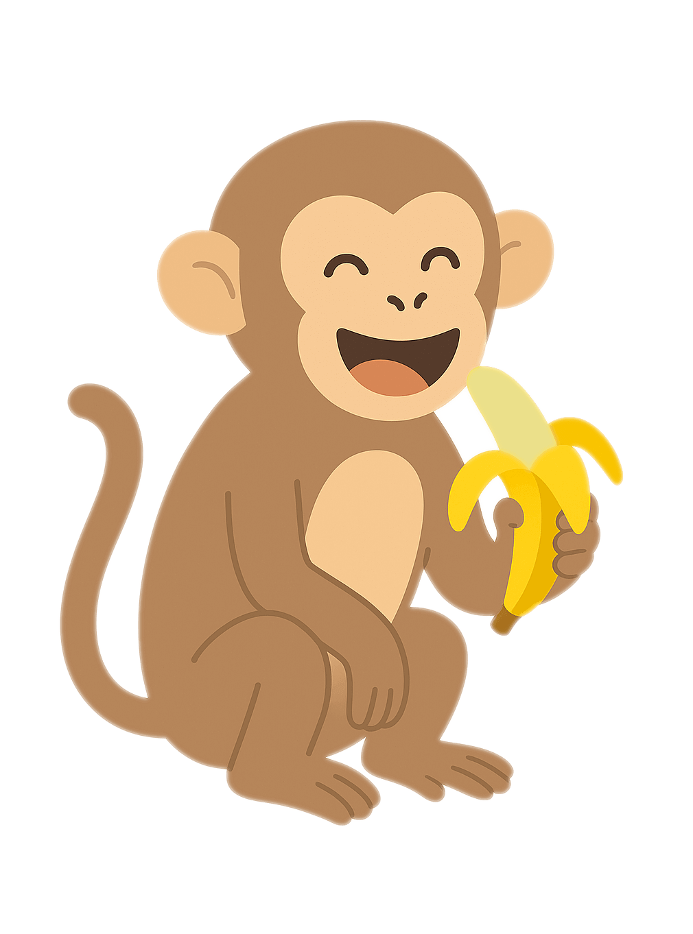 幸せなサルのイラスト無料