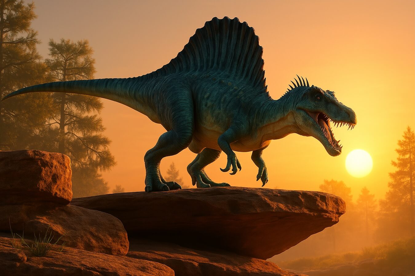スピノサウルス恐竜イラスト背景 イラスト