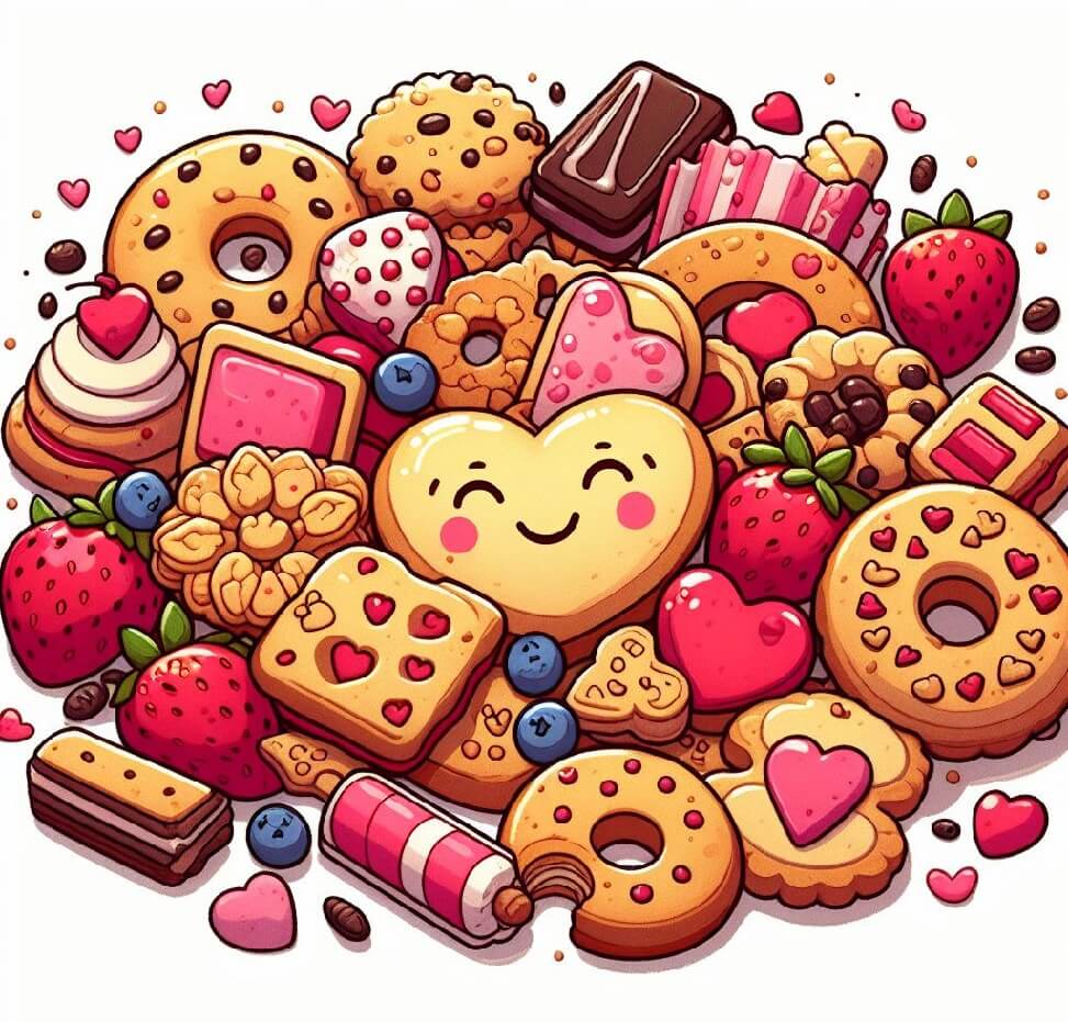 バレンタイン クランブル クッキーのイラスト イラスト