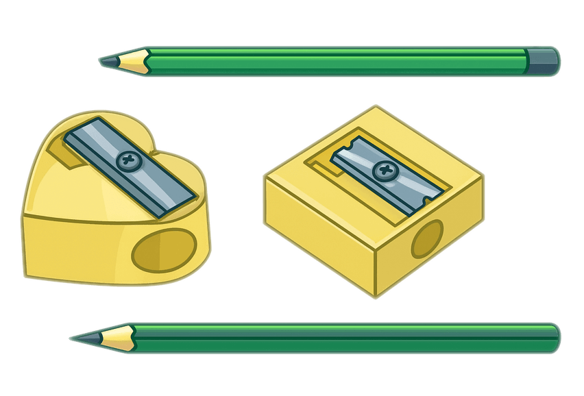 鉛筆と鉛筆削りのイラスト無料 イラスト