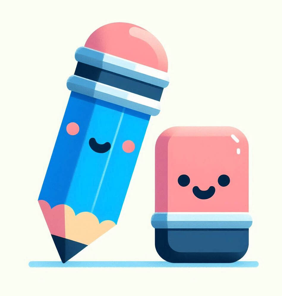 鉛筆と消しゴムのイラスト漫画 イラスト