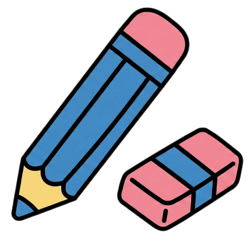 鉛筆と消しゴムのイラスト無料 イラスト