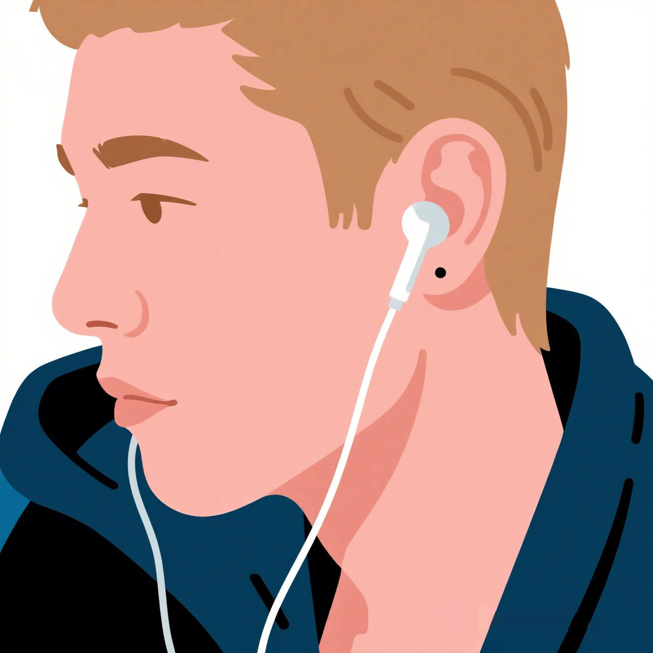 ヘッドホンをしている人のイラスト