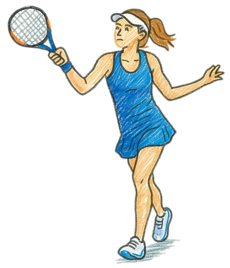 女性テニス選手のイラスト画像