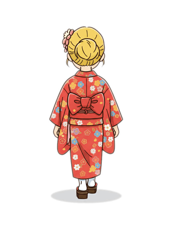 着物を着た女の子のイラスト 2