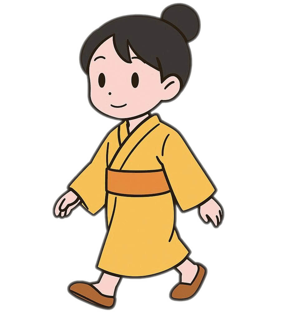 着物を着た女の子のイラスト画像