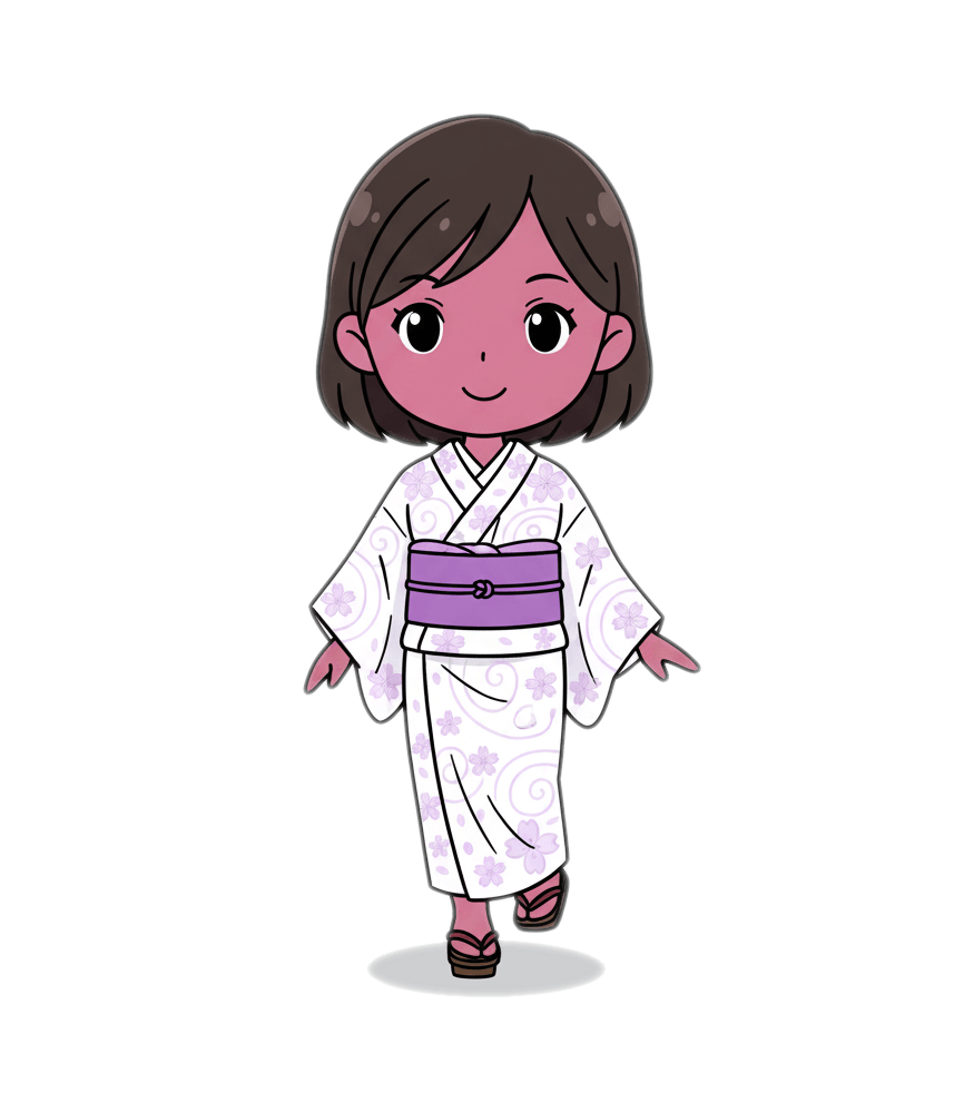 着物を着た女の子のイラストをダウンロード