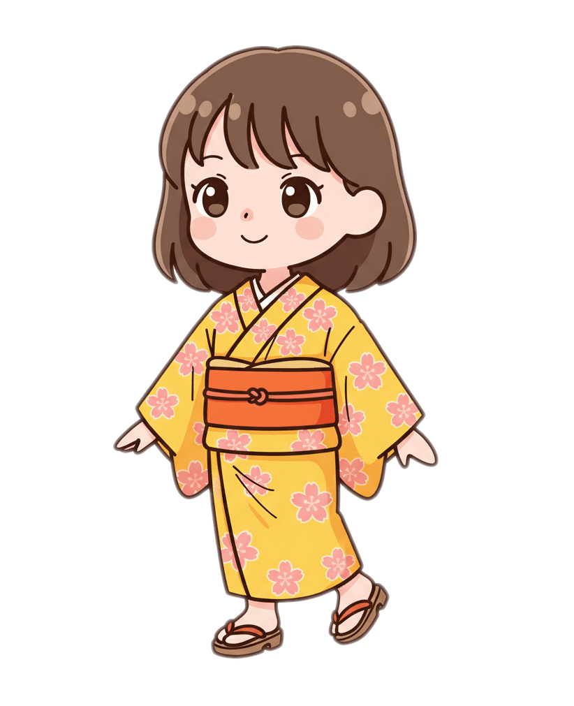 着物を着た女の子のイラスト