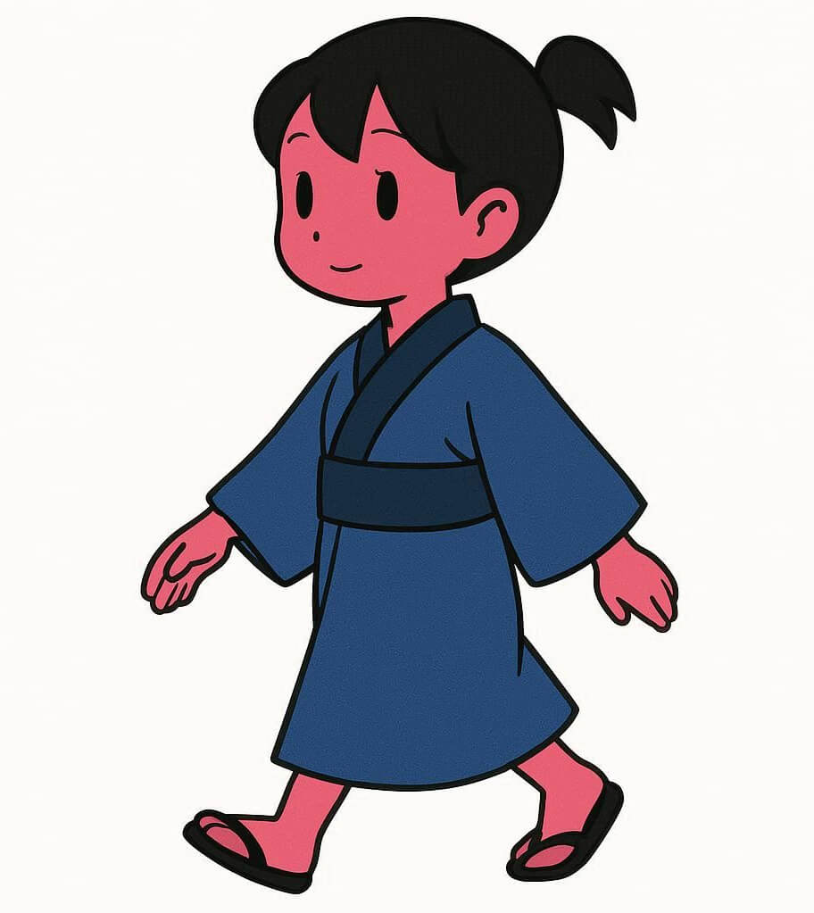 着物を着た女の子の無料イラスト