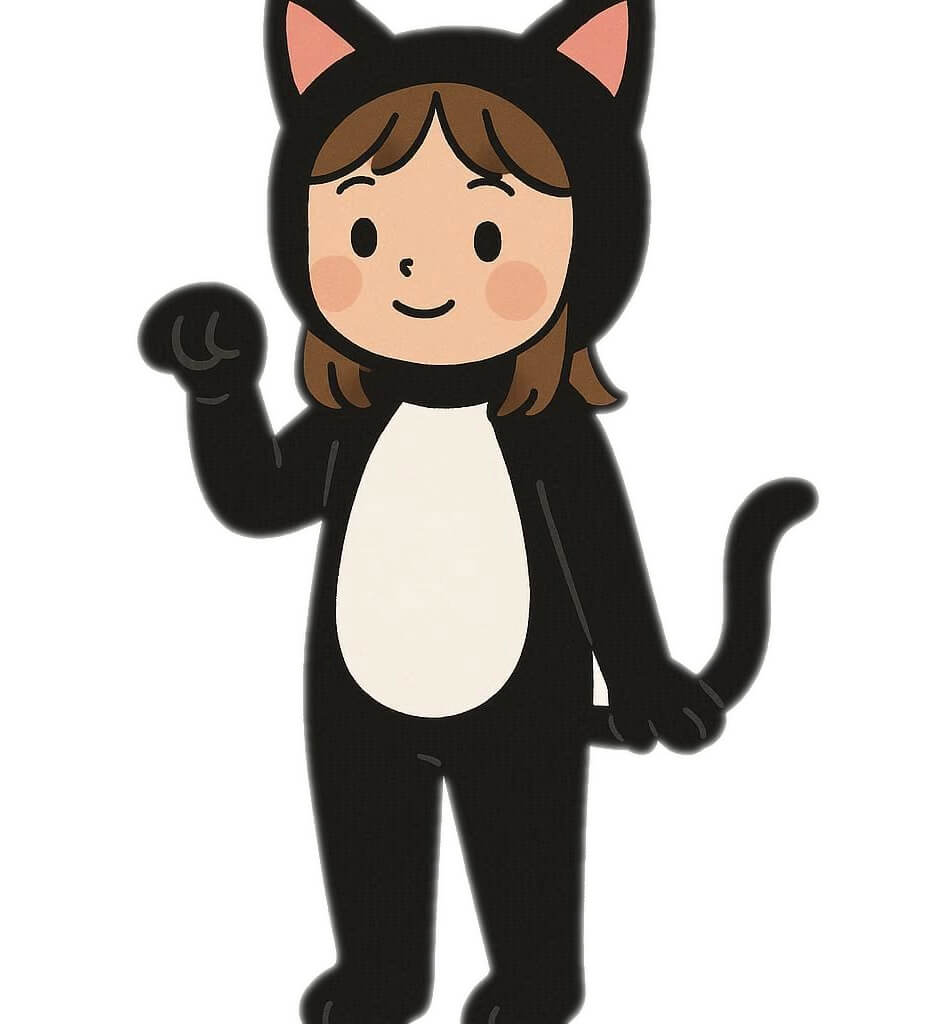 コスプレした女の子の無料イラスト