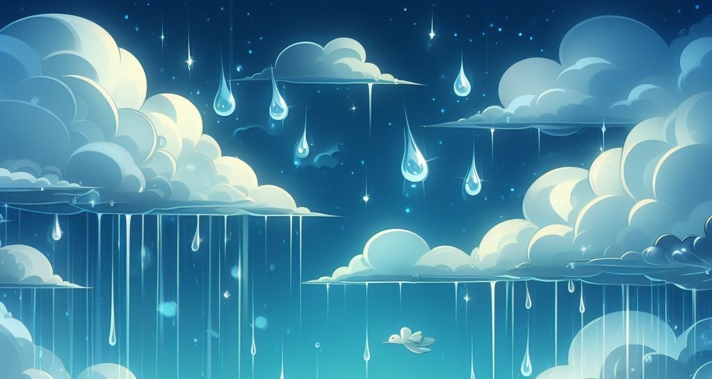 雲と雨滴の透明イラスト 2 イラスト